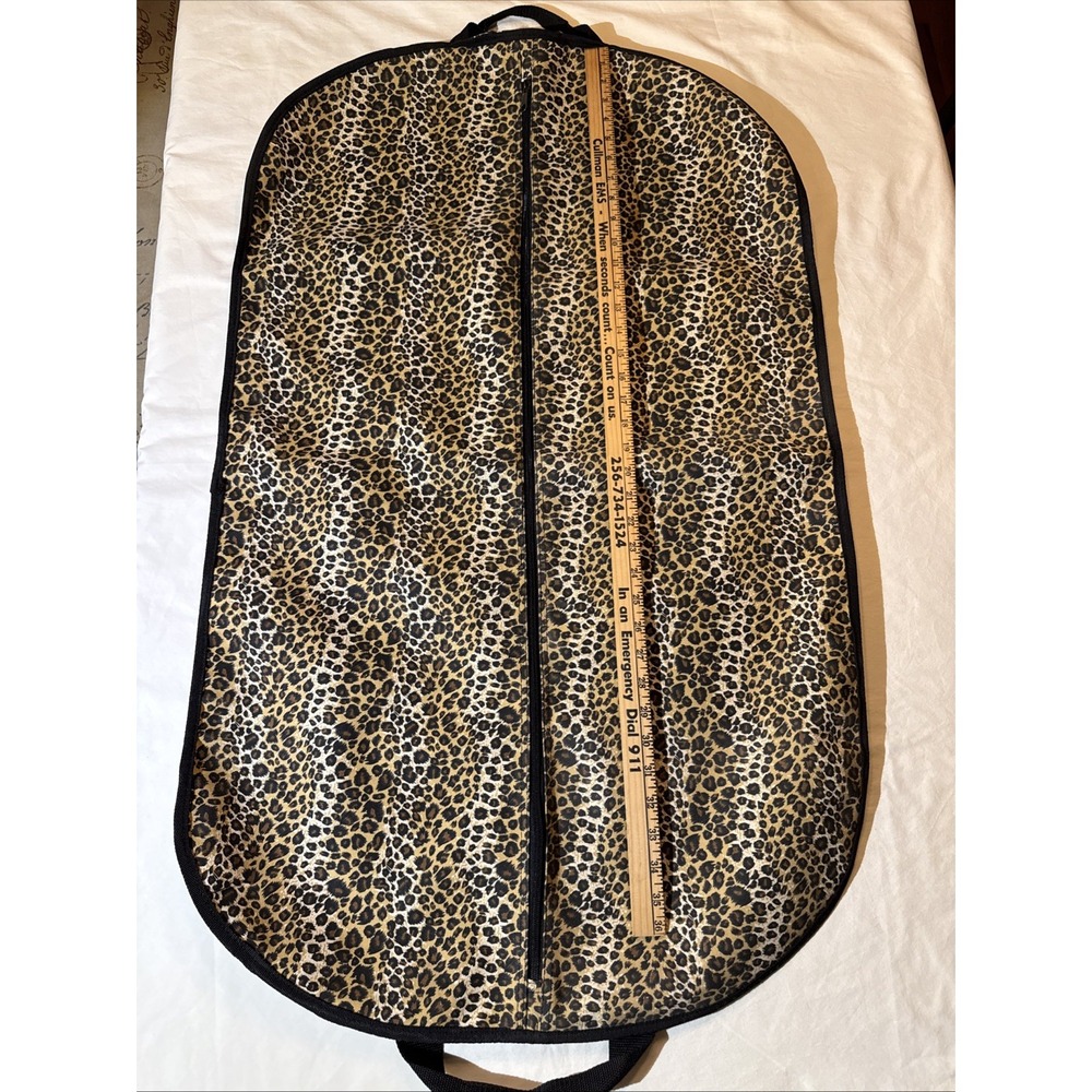 Brown Leopard Print Garment Bag Travel Suit Cover Full Zip